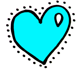 Desenho Cléia - coração azul - Cléia desenho - Blog Artes para imprimir