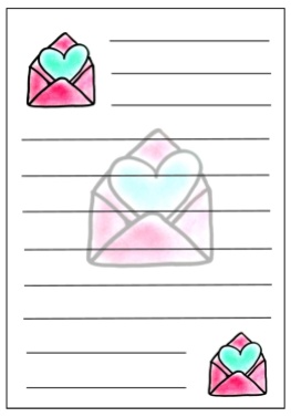Papel de carta- cartao- coração -Blog Artes para imprimir